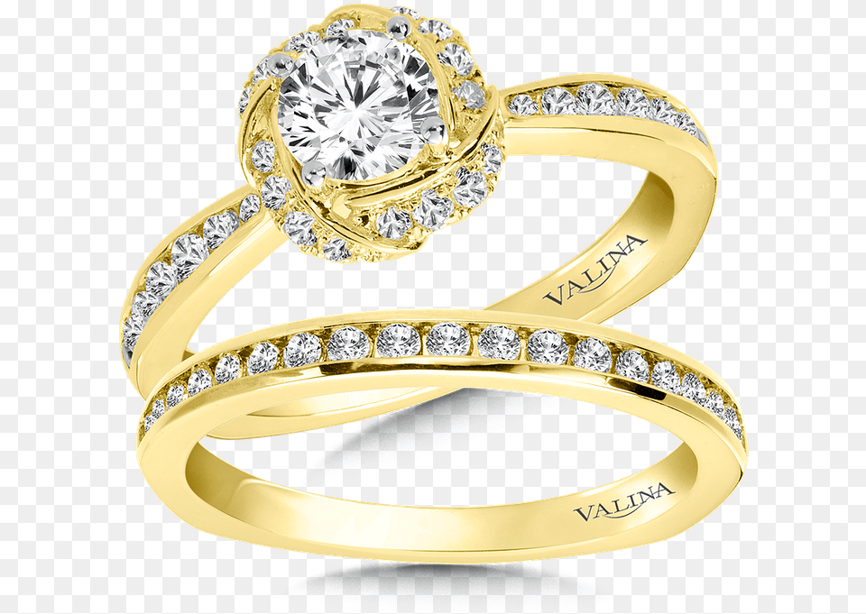 Valina Halo Engagement Ring Mounting In 14k Yellow Gold 29 Ring, Accessories, Jewelry, Diamond, Gemstone Free Png