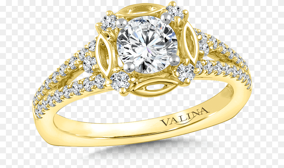 Valina Halo Engagement Ring Mounting In Gold Items Ring, Accessories, Jewelry, Diamond, Gemstone Png