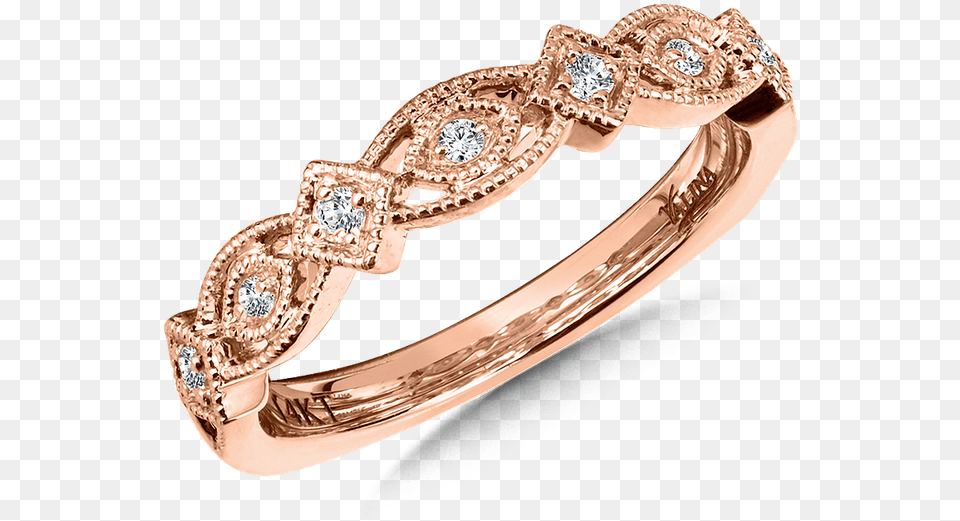 Valina Stackable Wedding Band In 14k Rose Gold 10 Ct Tw Engagement Ring, Accessories, Diamond, Gemstone, Jewelry Png Image