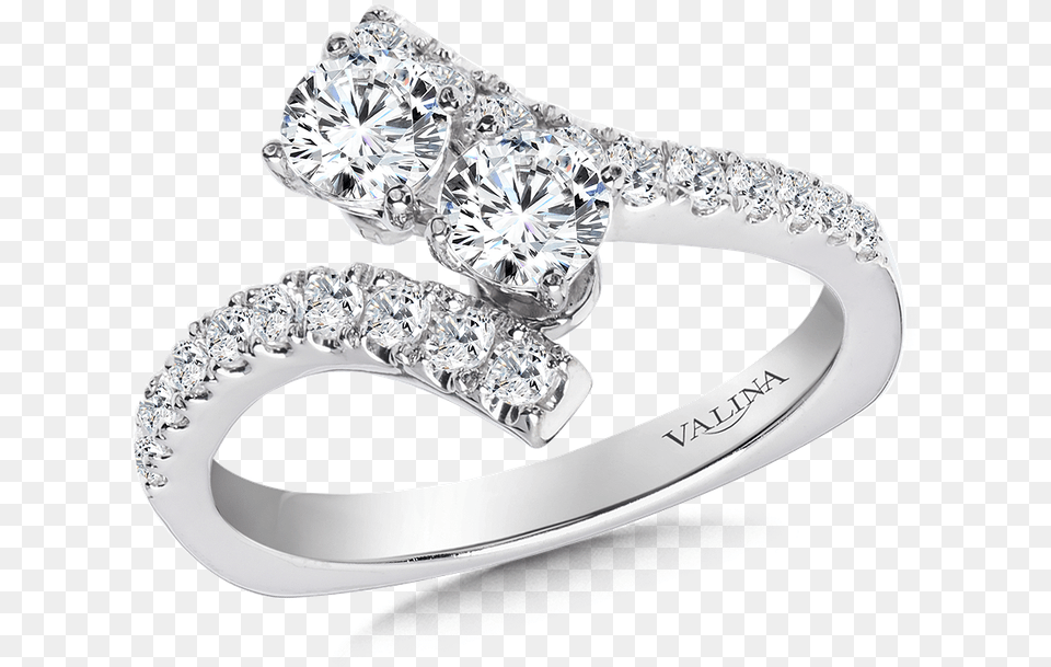 Valina Two Stone Diamond Engagement Ring Moutning In Engagement Ring, Accessories, Gemstone, Jewelry, Silver Png