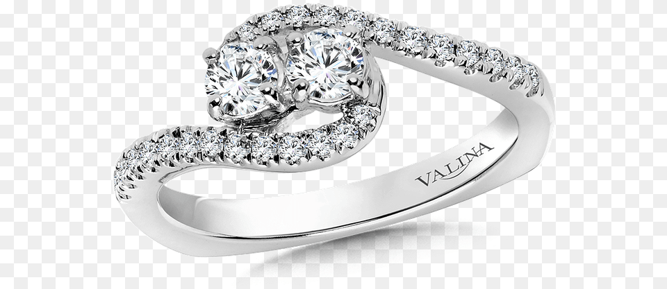 Valina Two Stone Diamond Engagement Ring Moutning In Pre Engagement Ring, Accessories, Jewelry, Gemstone, Silver Free Transparent Png
