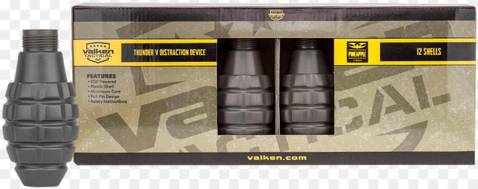 Valken Thunder V Grenade Shells 12 Pack Pineapple Grenade, Ammunition, Weapon, Bottle, Lamp Png Image