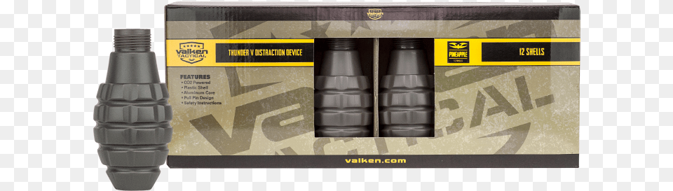 Valken Thunder V Grenade Shells 12 Pack Pineapple Thunder V Pineapple Grenade, Ammunition, Weapon, Bottle, Lamp Free Transparent Png