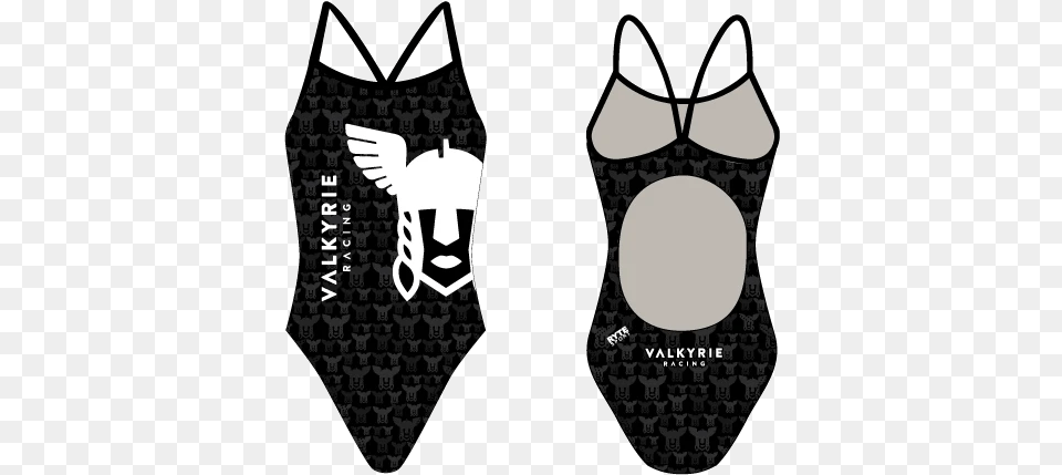 Valkyrie Racing Custom Black Womens Active Back Thin Swimsuit, Clothing, Swimwear, Accessories, Bag Free Png