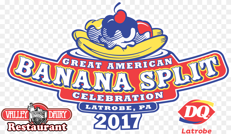 Valley Dairy Great American Banana Split Celebration Whirl Dairy Queen, Logo, Machine, Wheel, Person Free Png