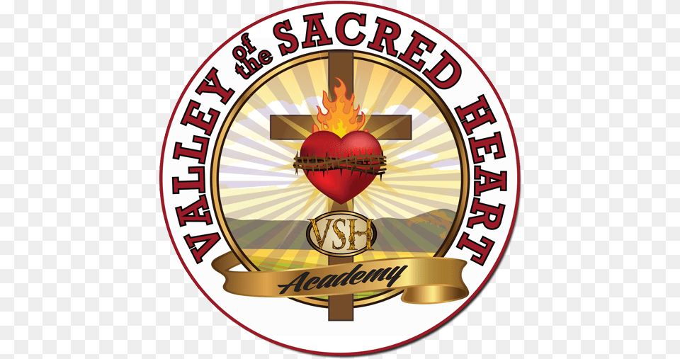 Valley Of The Sacred Heart Academy, Logo, Badge, Symbol, Disk Png Image