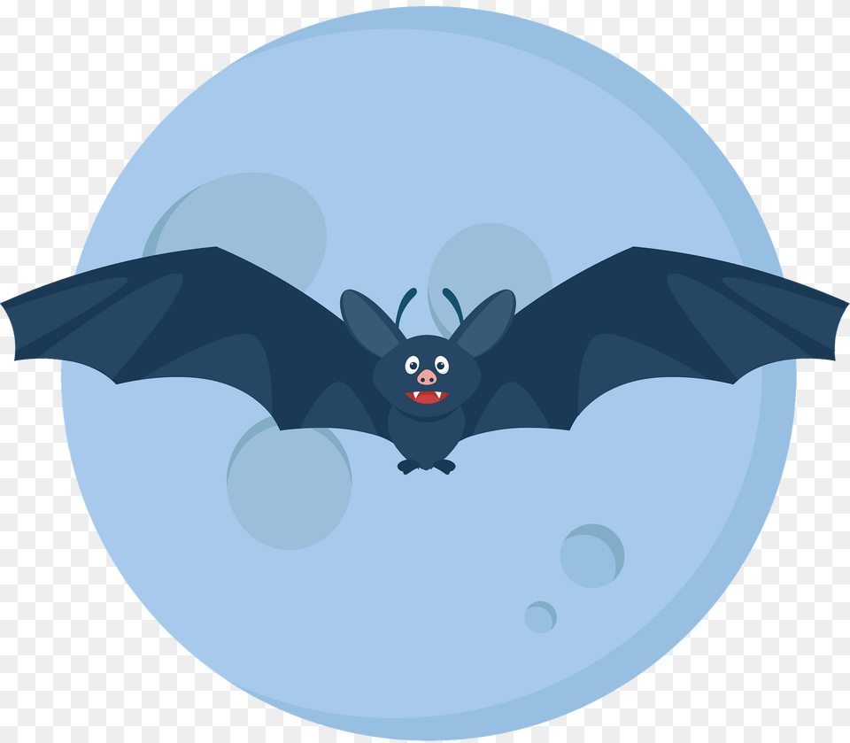 Vampire Bat Flying In Front Of The Moon Clipart, Animal, Mammal, Wildlife, Fish Free Png Download