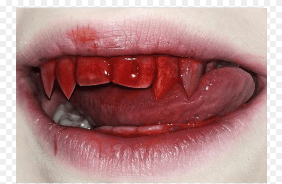 Vampire Blood Grunge Edgy Lips Lips Aesthetic, Body Part, Mouth, Person, Teeth Png