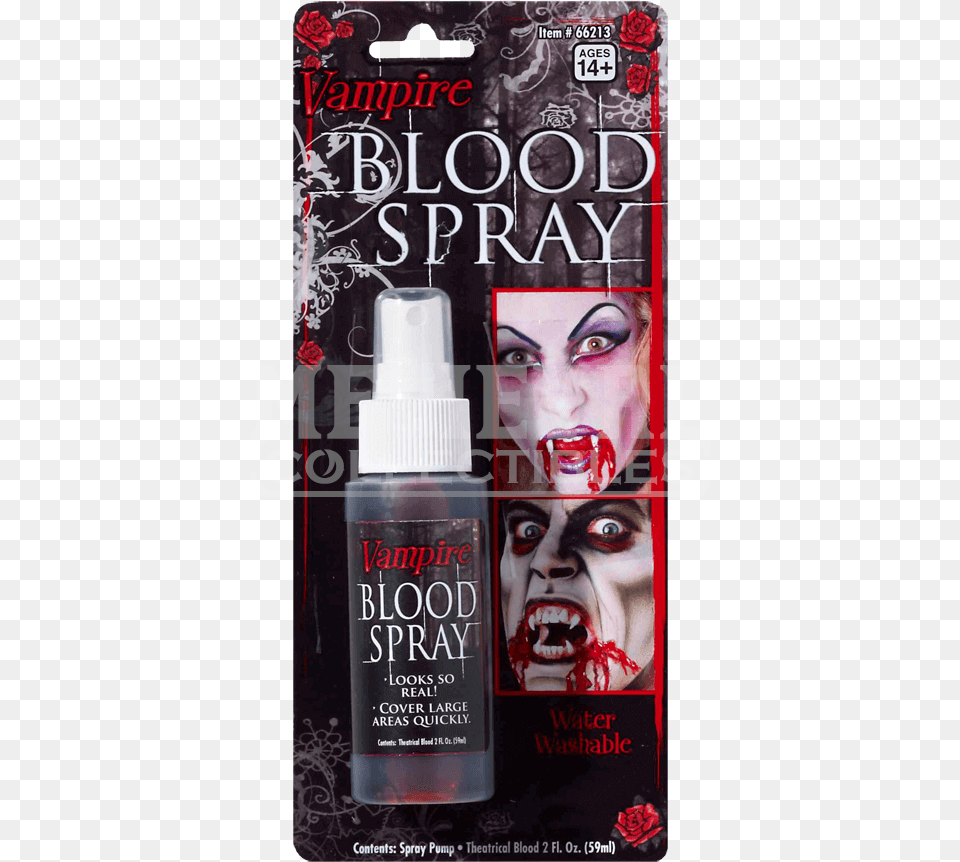 Vampire Blood Spray Theatrical Horror Halloween Fake Blood Spray, Adult, Person, Female, Woman Free Png Download