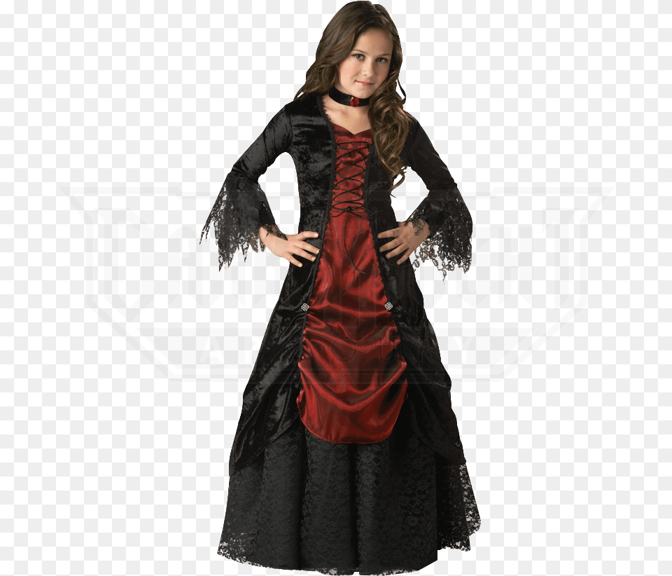Vampire Costume For Teenage Girls, Adult, Velvet, Sleeve, Person Png Image