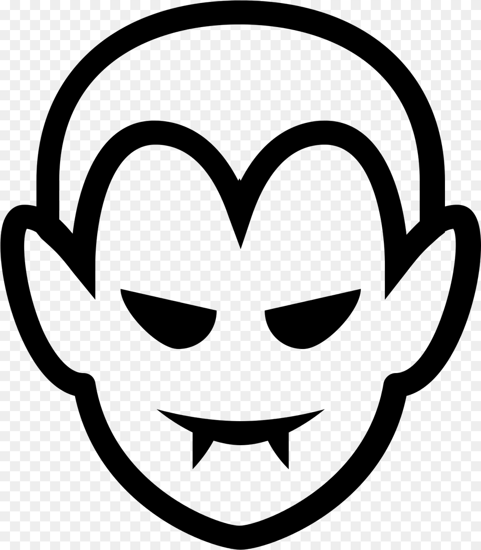 Vampire Drawing Head For Vampire Face Clip Art Black And White, Gray Free Transparent Png