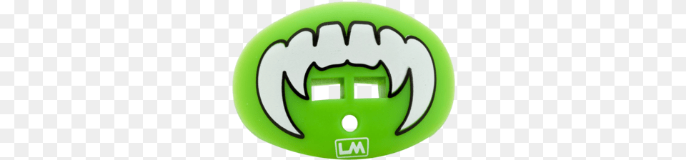 Vampire Fang Fluorescent Green Football Mouthguard, Logo, Disk Png
