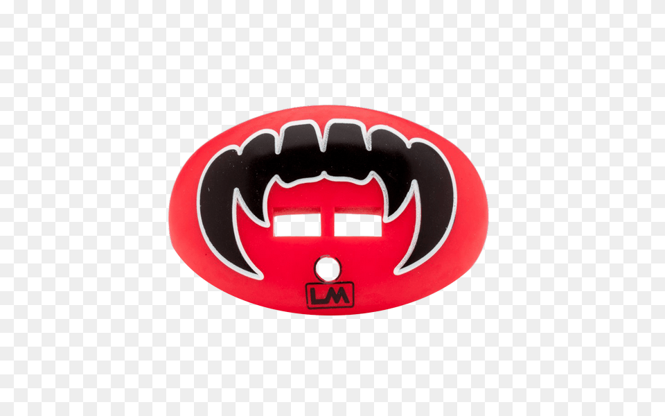 Vampire Fangs Red Football Mouthpiece Emblem, Accessories, Buckle, Logo, Symbol Png Image