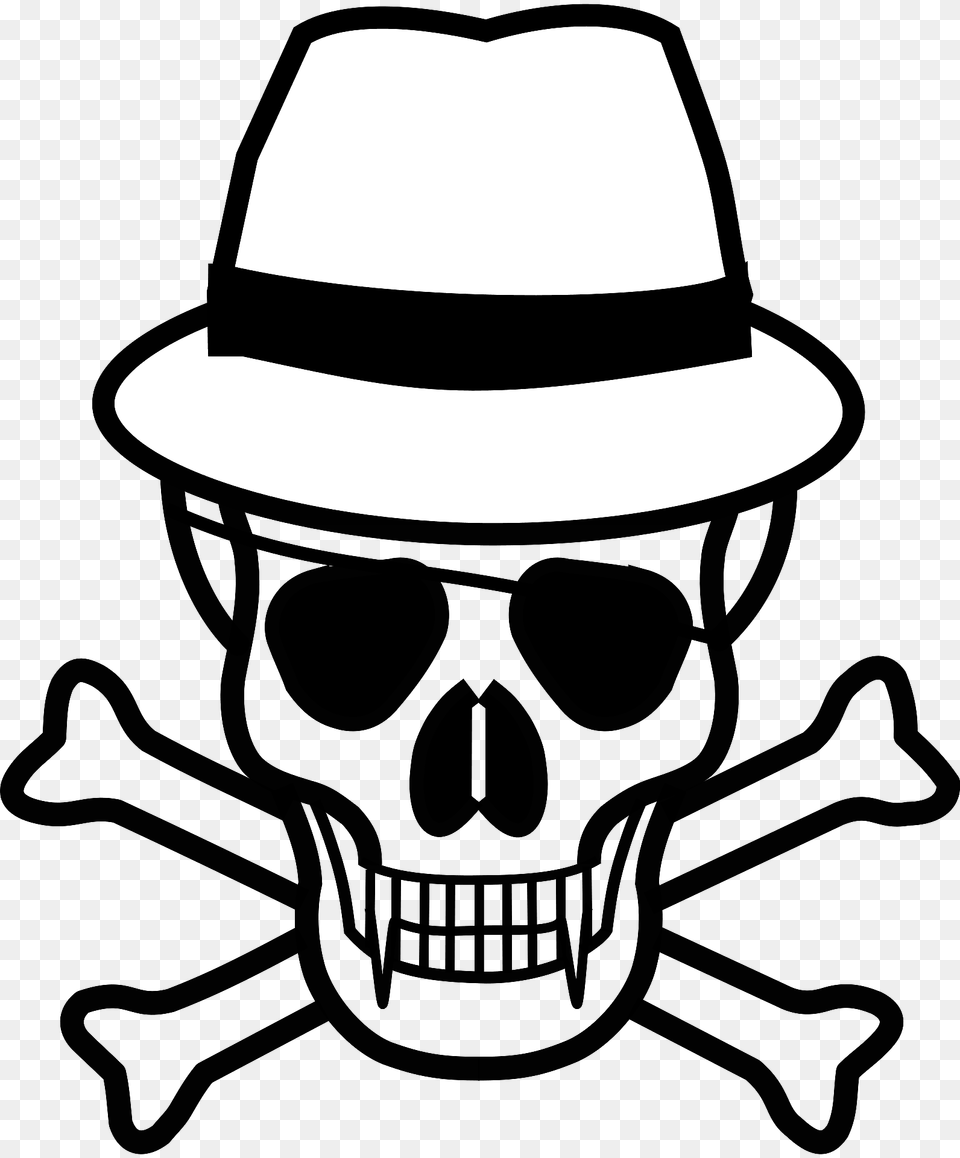 Vampire Skull And Crossbones Clipart, Clothing, Hat, Stencil, Sun Hat Png Image