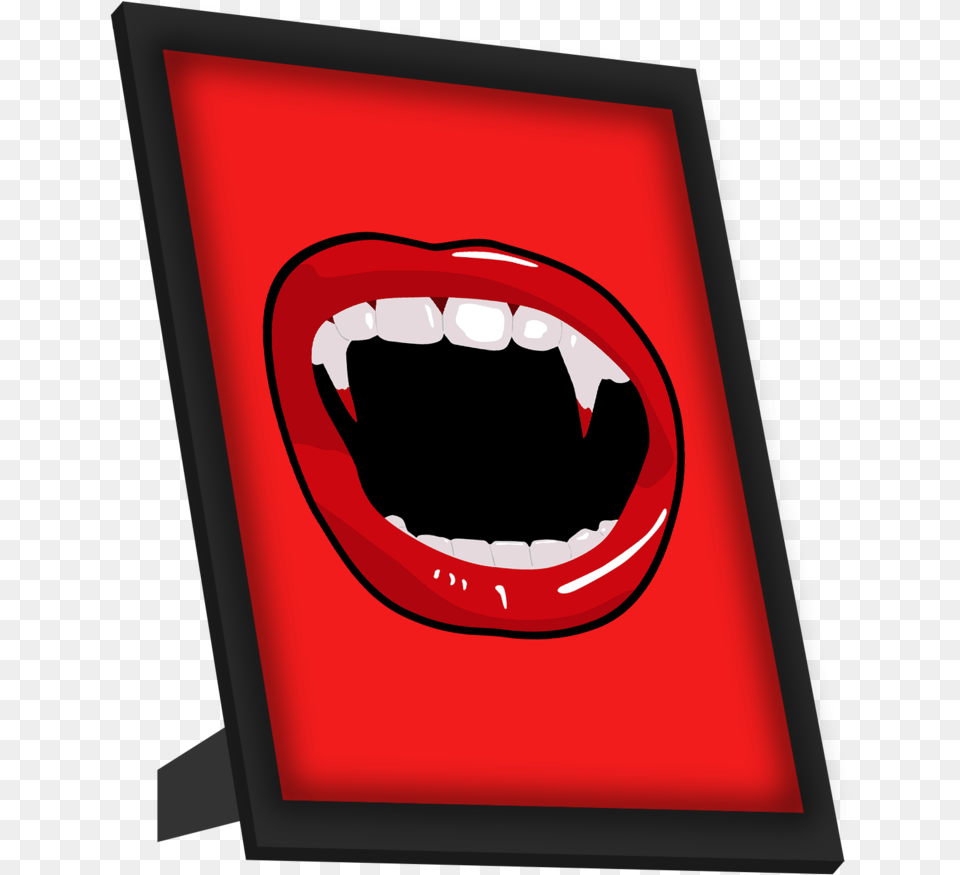 Vampire Teeth Framed Art Clip Art, Body Part, Mouth, Person, Blackboard Free Transparent Png