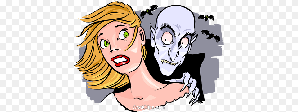 Vampire With His Victim Royalty Vector Clip Art Illustration, Publication, Book, Comics, Adult Free Png Download
