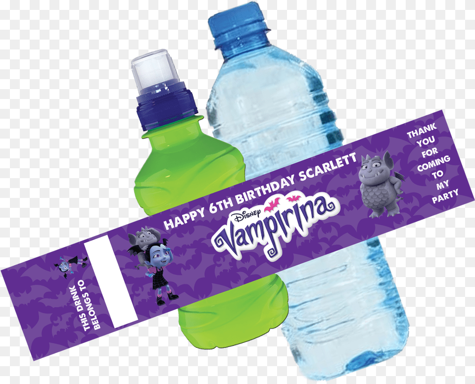 Vampirina Bottle Wrappers Portable Network Graphics, Water Bottle, Plastic, Beverage, Mineral Water Png Image