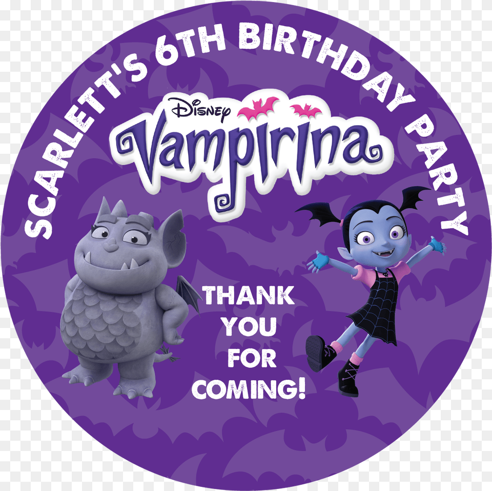 Vampirina Party Box Stickers Cartoon, Purple, Baby, Person, Shoe Free Png