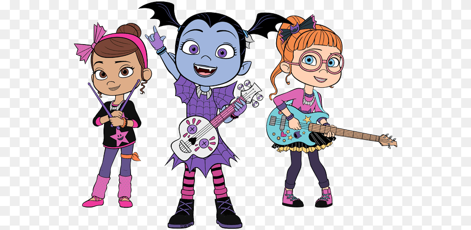 Vampirina Playing With Bridget And Poppy In Band Ghoul Vampirina Poppy And Bridget, Book, Publication, Comics, Baby Free Png Download