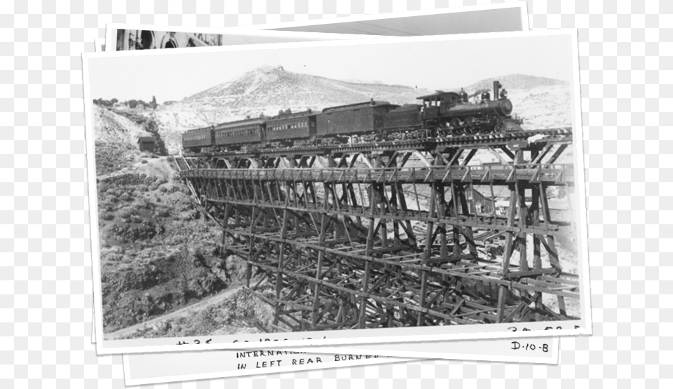 Vampt Railway Old Train On Bridge Monochrome, Vehicle, Transportation, Locomotive, Arch Png