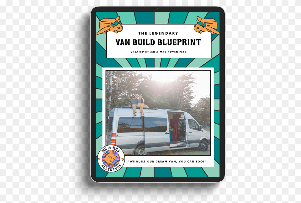 Van Build Blueprint Mr Mrs Adventure Commercial Vehicle, Transportation, Caravan, Adult, Person Free Png