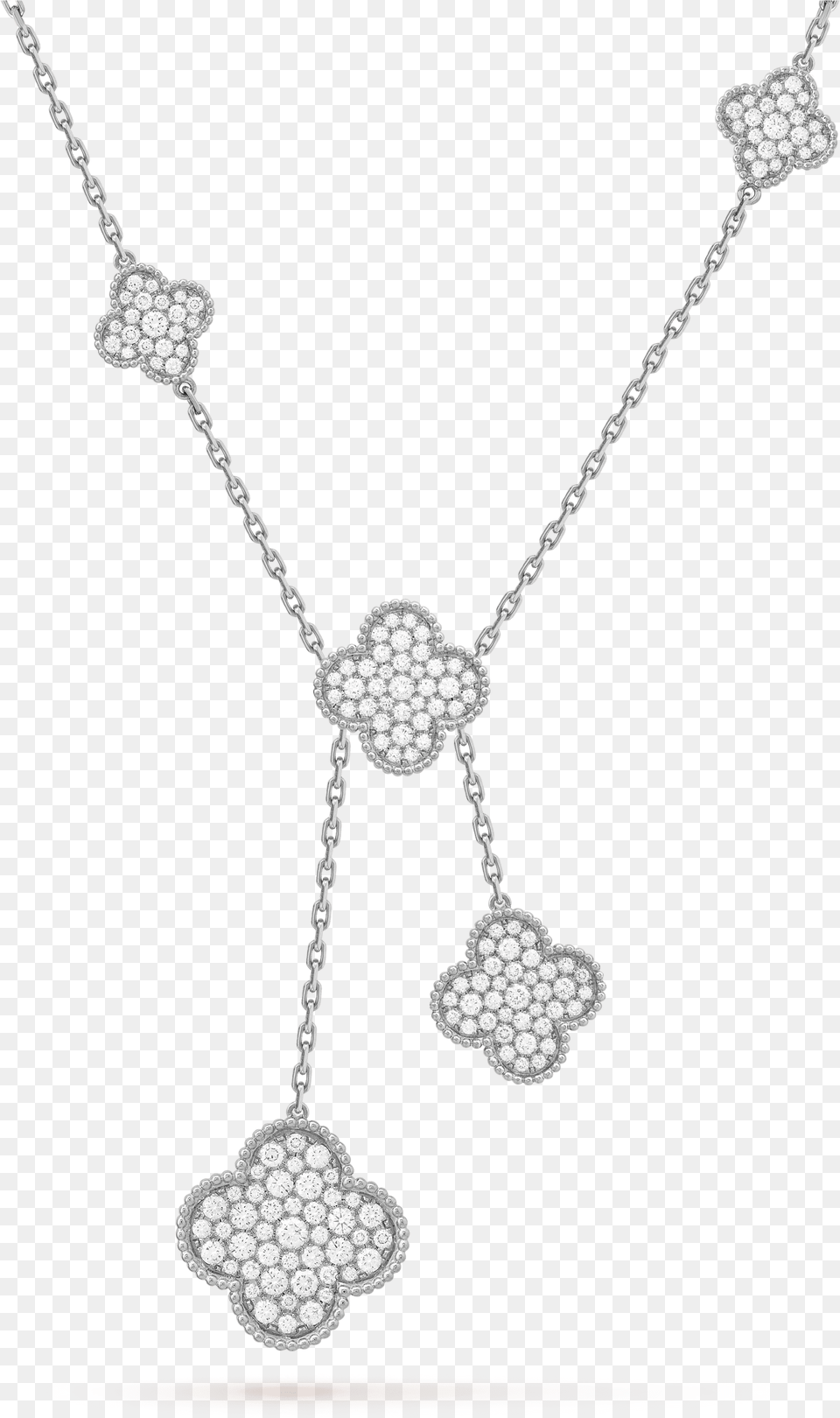 Van Cleef Alhambra Diamond Necklace Van Cleef En Arpels Silver Earrings, Accessories, Jewelry, Gemstone Free Transparent Png