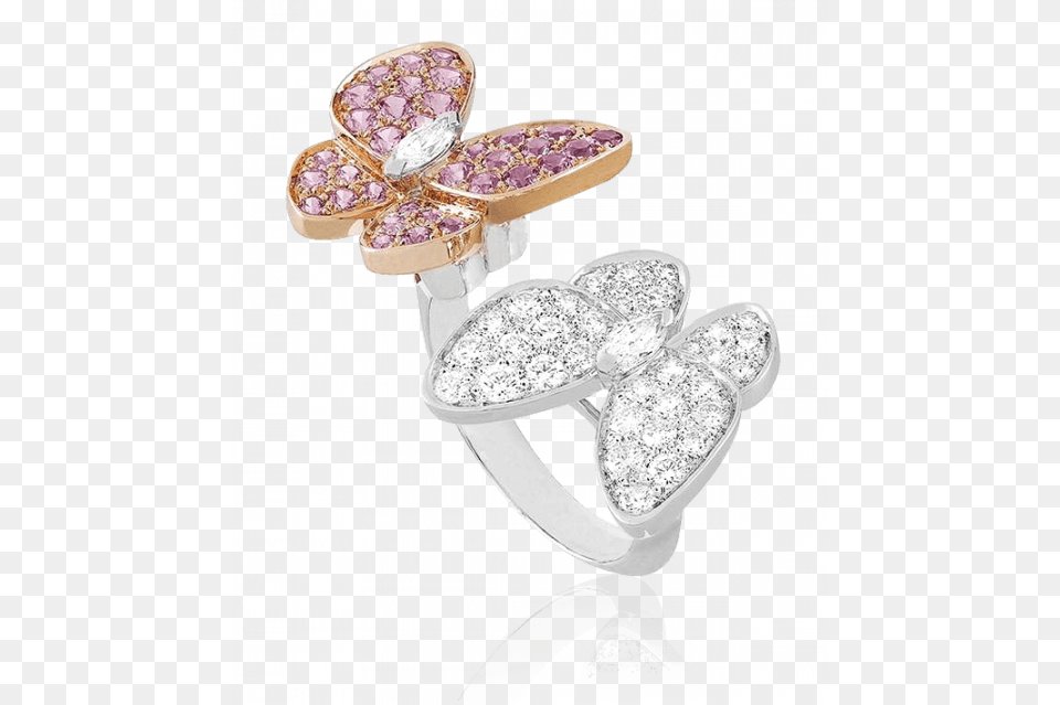 Van Cleef Butterfly Pink Ring, Accessories, Jewelry, Diamond, Gemstone Free Png Download