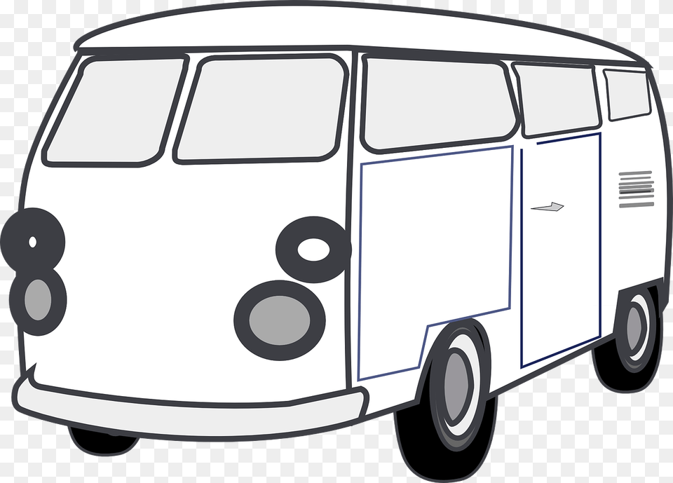 Van Clipart Black And White Van Black And White, Caravan, Transportation, Vehicle, Bus Free Transparent Png