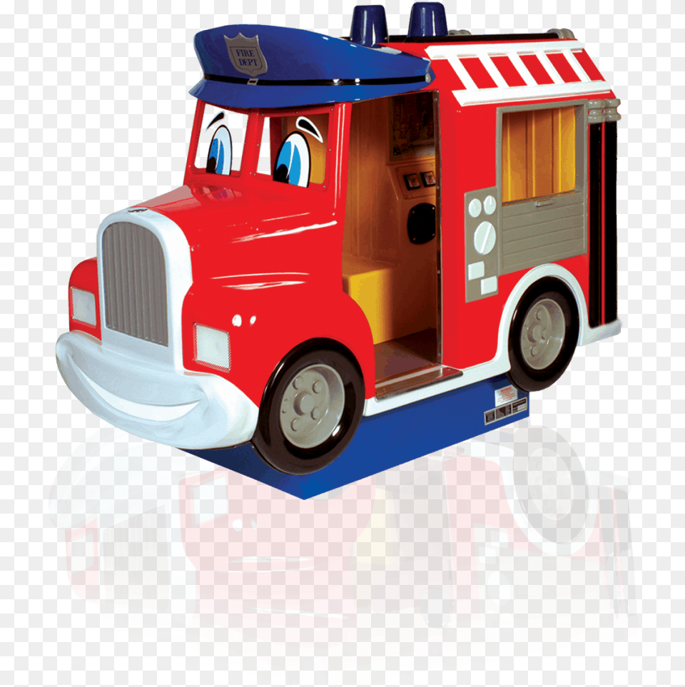 Van Fire Truck Kiddie Ride, Machine, Wheel, Transportation, Vehicle Png Image
