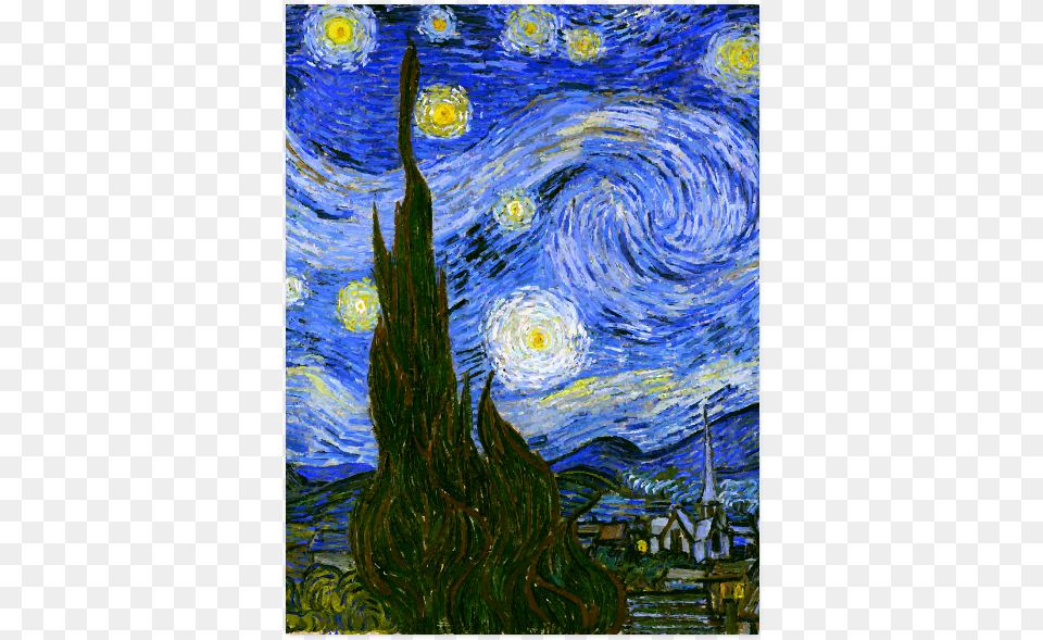 Van Gogh Starry Night Tree Poster 18 X24 Van Gogh Starry Night, Art, Modern Art, Painting, Nature Png