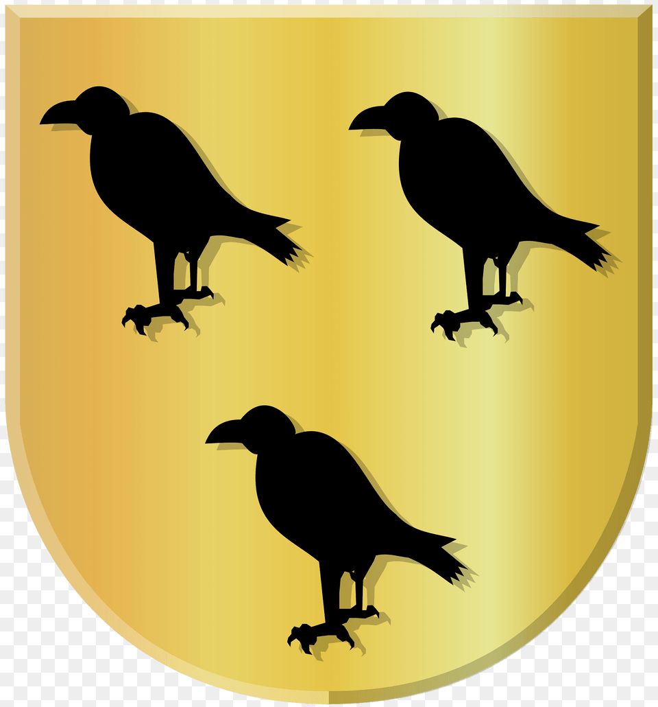 Van Ravens Wapen Clipart, Silhouette, Animal, Bird, Blackbird Png