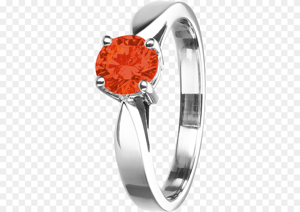 Vancouver Fire Opal Orange In White Gold Pre Engagement Ring, Accessories, Jewelry, Silver, Gemstone Free Png Download