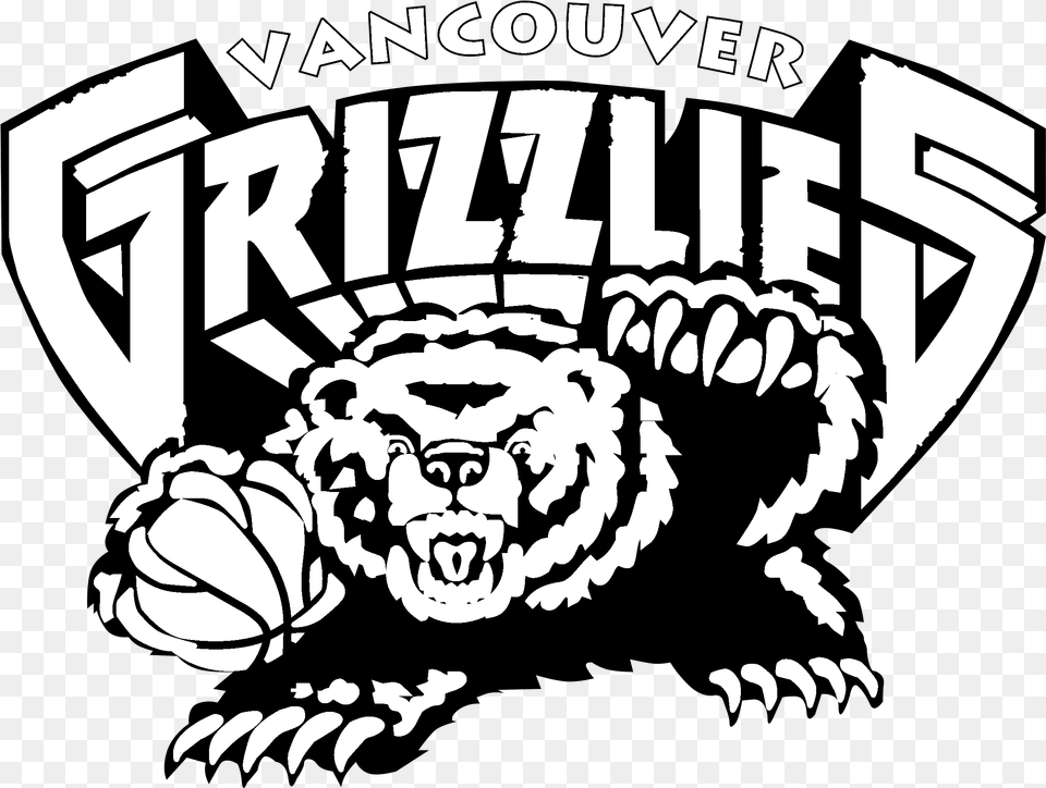 Vancouver Grizzlies Logo Black And White Vancouver Grizzlies Logo Svg, Stencil, Baby, Person, Face Free Png