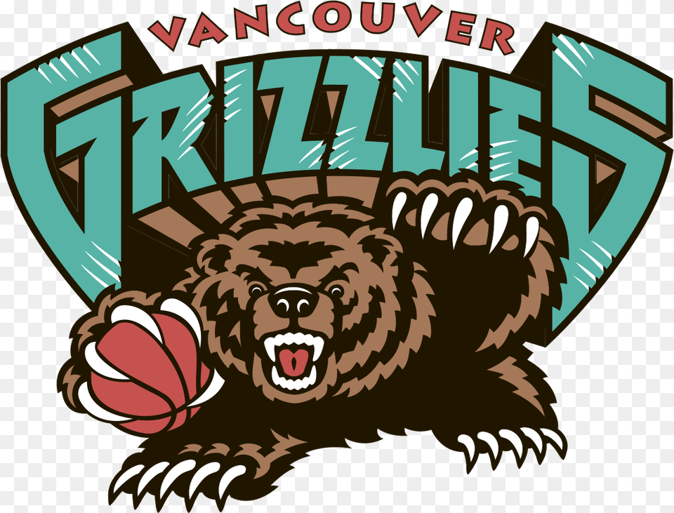 Vancouver Grizzlies Wikipedia Memphis Grizzlies Old Logo, Animal, Mammal, Wildlife, Baby Free Transparent Png