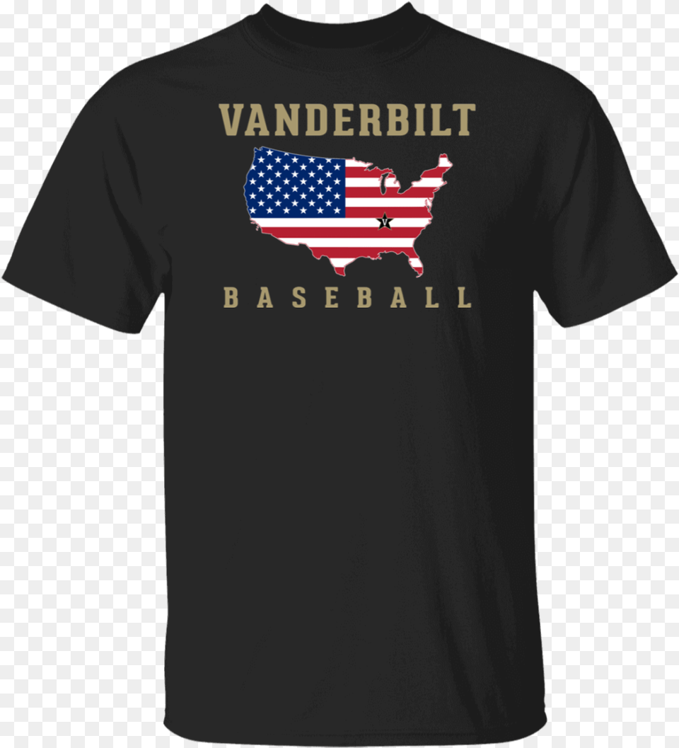 Vanderbilt Baseball Usa Flag Map Vandy Baseball T Shirt Usa, Clothing, T-shirt, American Flag Free Transparent Png