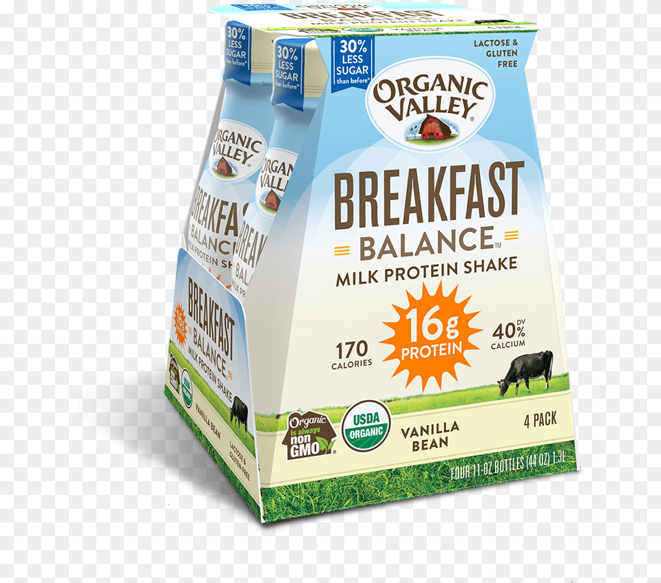 Vanilla Bean Breakfast Balance Protein Shake Organic Valley, Beverage, Milk, Animal, Mammal Png Image