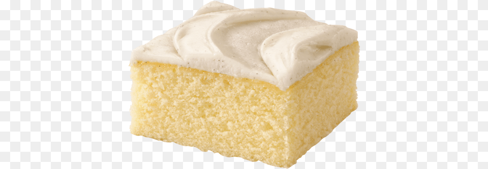 Vanilla Bean Iced Cake Piece Of Vanilla Cake, Cream, Dessert, Food, Icing Png Image