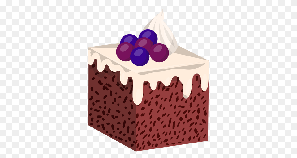 Vanilla Cake Slice With Blueberries, Food, Cream, Dessert, Icing Free Png