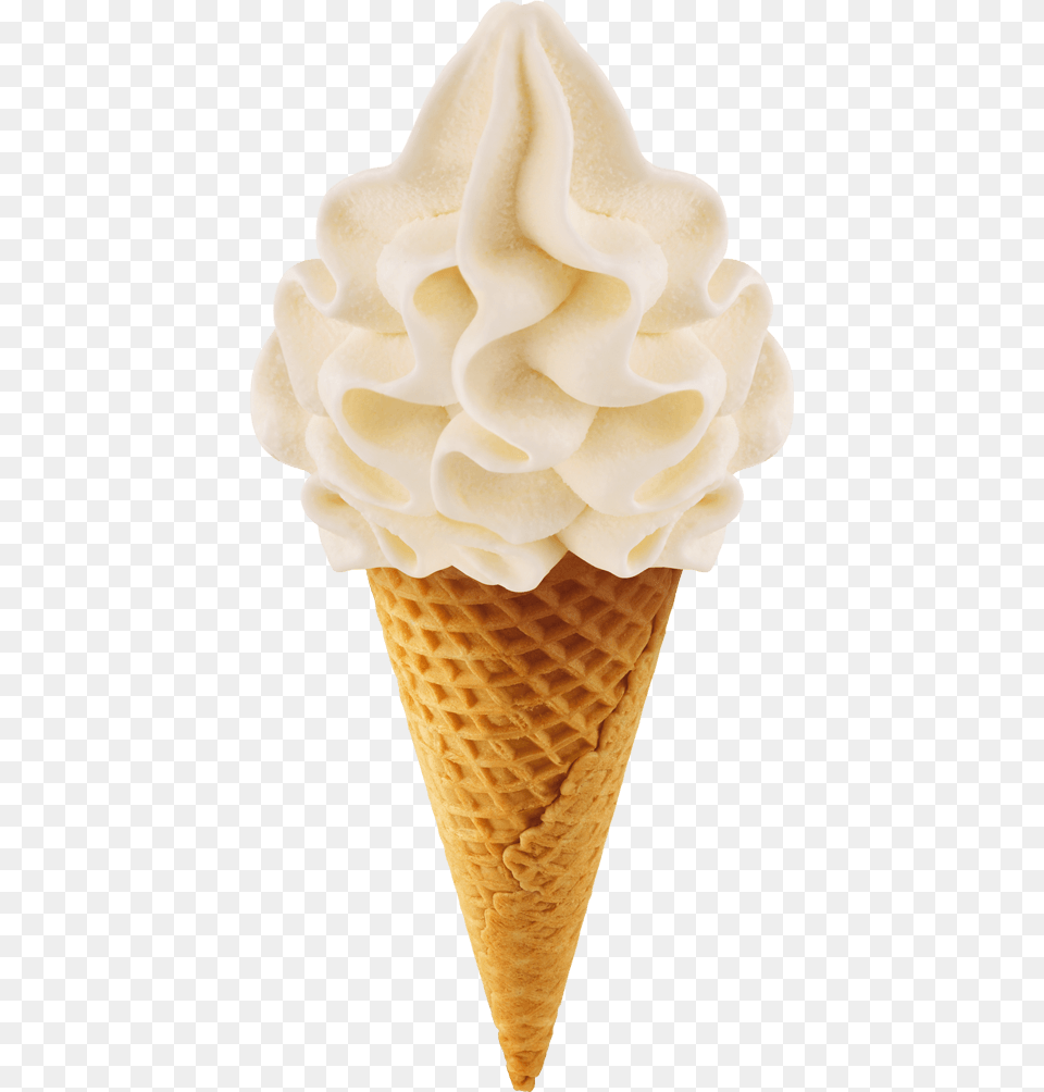 Vanilla Cone Ice Cream, Dessert, Food, Ice Cream, Soft Serve Ice Cream Png Image
