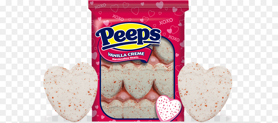 Vanilla Crme Flavored Marshmallow Hearts Valentines Peeps, Food, Ketchup Png