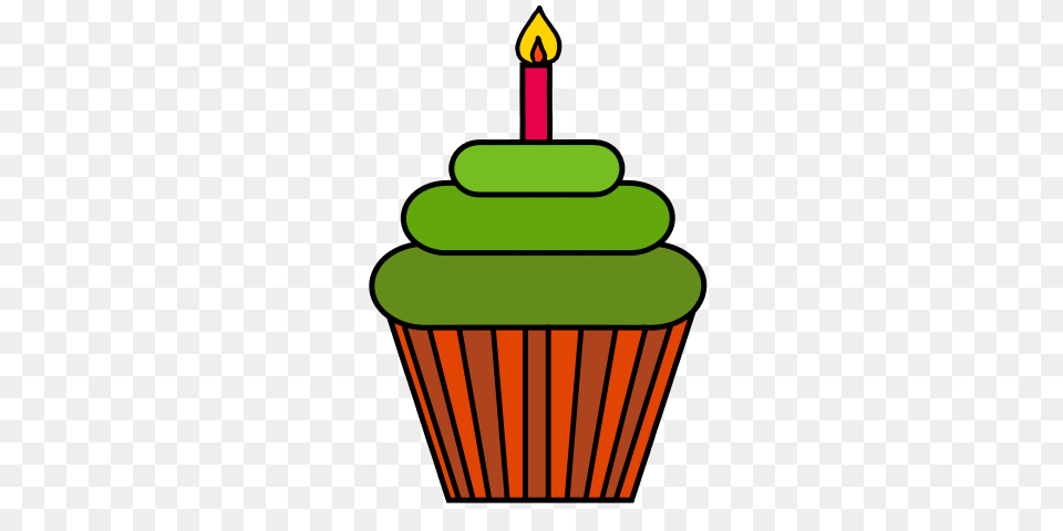 Vanilla Cupcake Clipart Candle Clipart, Cake, Food, Dessert, Cream Free Transparent Png