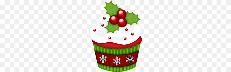 Vanilla Cupcake Clipart Christmas Cupcake, Birthday Cake, Food, Dessert, Cream Png Image