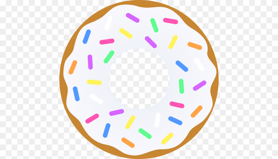 Vanilla Donut With Sprinkles, Food, Sweets, Disk Png