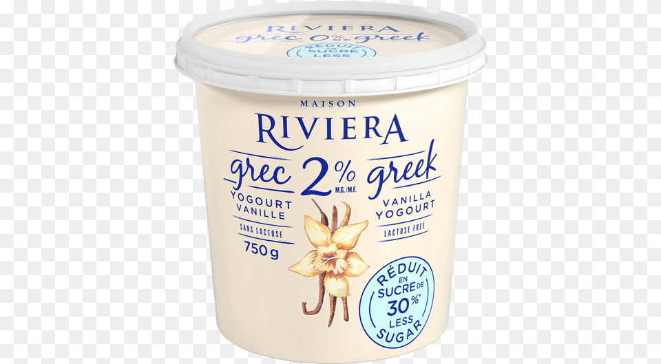 Vanilla Greek Yogourt 750g Riviera Yogurt Lactose, Dessert, Food, Cream, Ice Cream Free Transparent Png