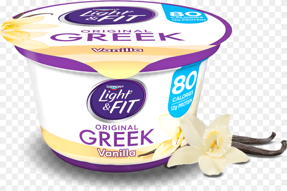 Vanilla Greek Yogurt Dannon Light And Fit Greek, Dessert, Food, Flower, Plant Free Png