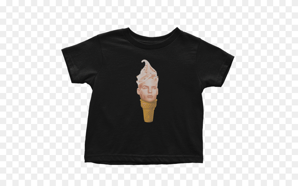 Vanilla Ice Cream Cone, Clothing, Ice Cream, T-shirt, Food Png Image