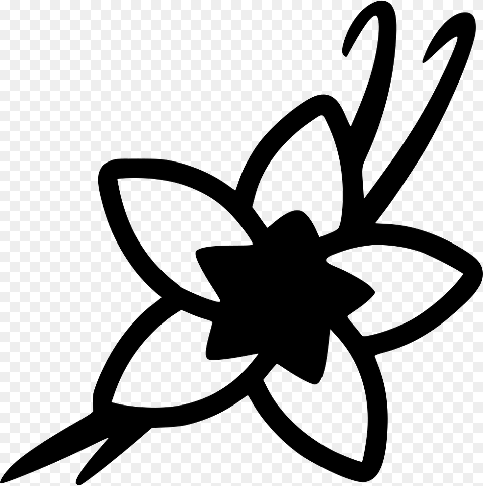 Vanilla Icon Free Download, Stencil, Flower, Plant, Silhouette Png
