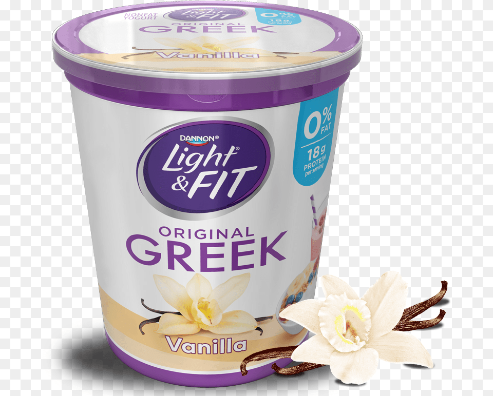 Vanilla Light Fit Nonfat Light And Fit Greek Vanilla Yogurt, Dessert, Food, Flower, Plant Free Png