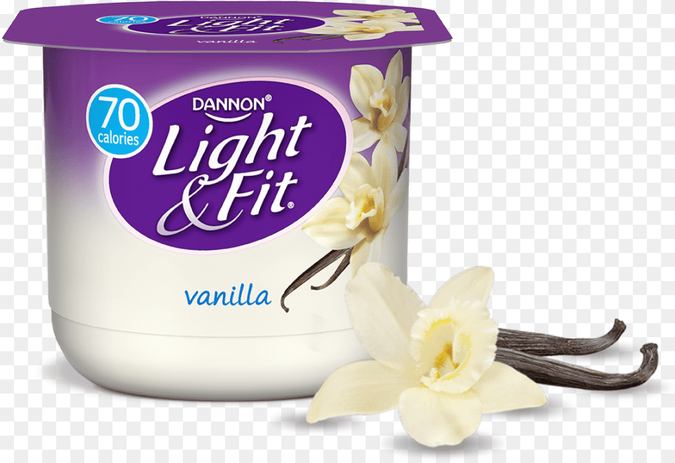 Vanilla Nonfat Yogurt Light And Fit Yogurt Peach, Dessert, Food, Flower, Plant Free Transparent Png