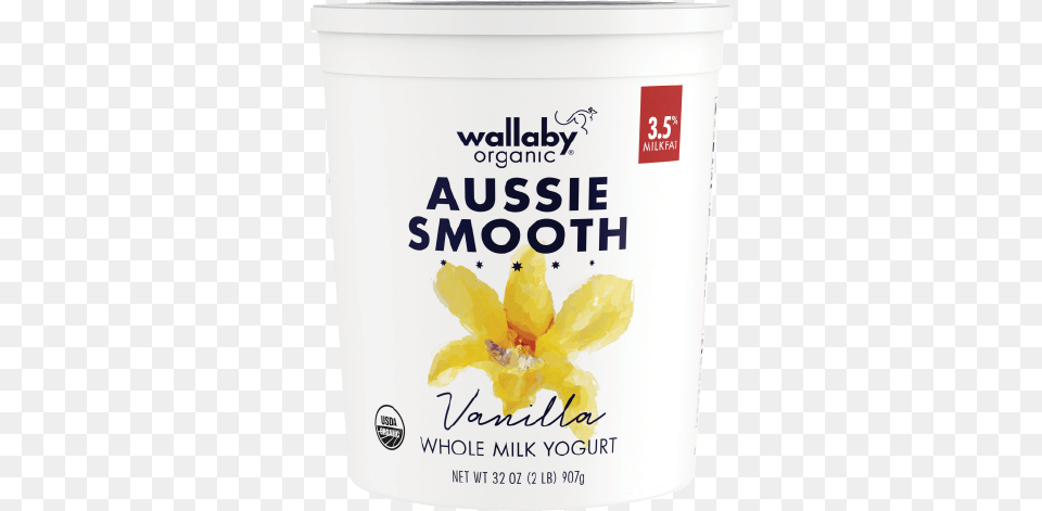 Vanilla Organic Whole Milk Yogurt 32oz Wallaby Yogurt, Dessert, Food, Mailbox, Cream Png